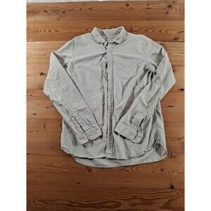 Casual Long-Sleeve Button-Down Shirt in Light Beige. It's more like Large